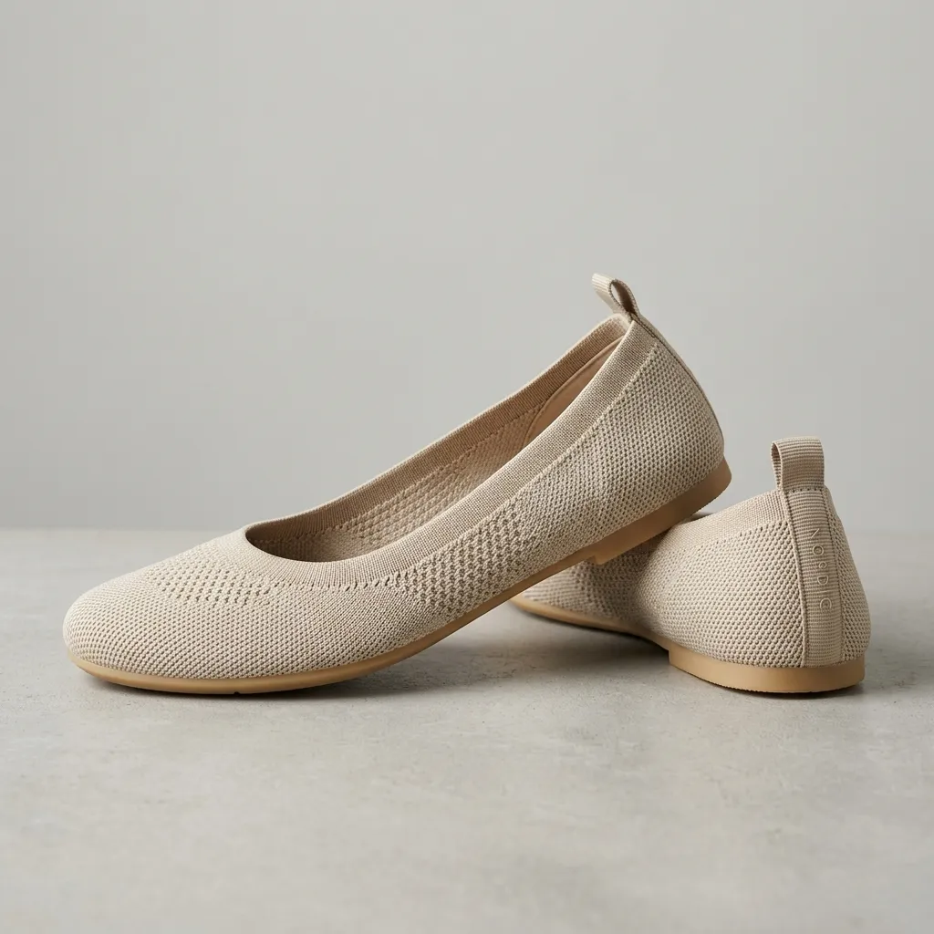 Women's Knitted Flats Shoes Production