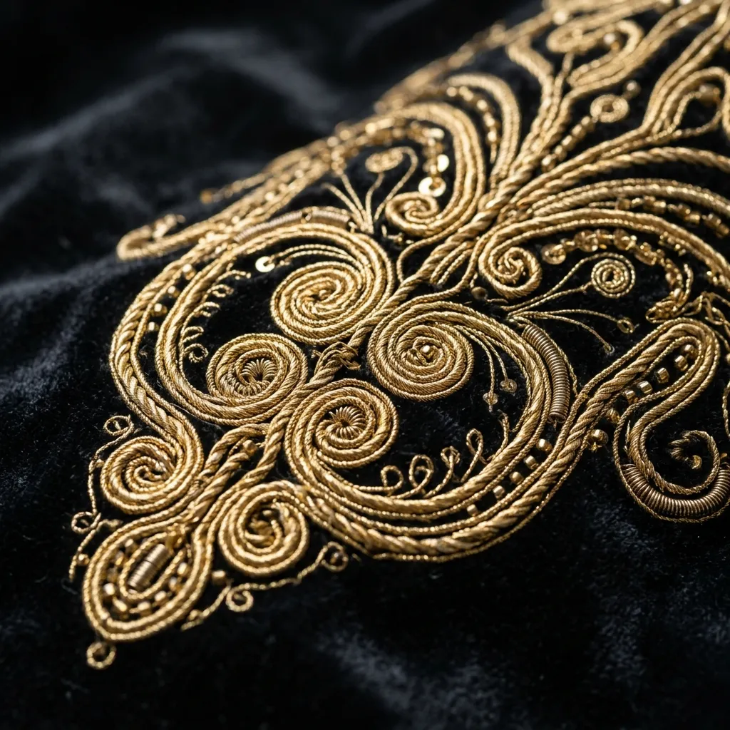 Soutache and Cord Embroidery Close Up